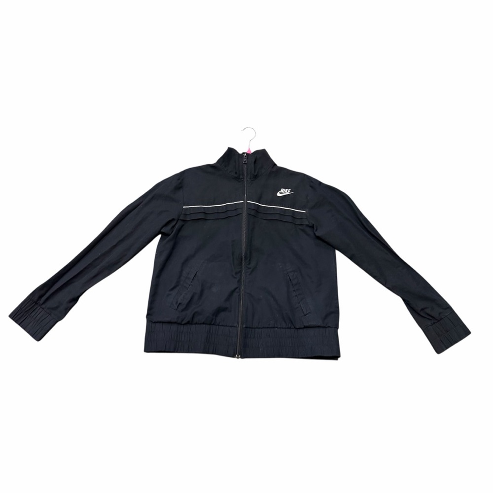 Y2K Nike Sportswear Black Zip Track Jacket Youth L 14-16